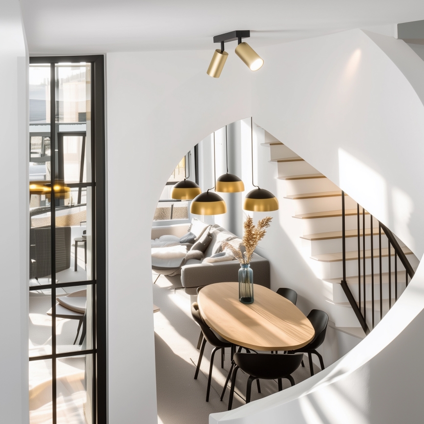 Brilagi - LED RGBW димируемо точково осветително тяло SELE GOLDEN 2xGU10/4,8W/230V 3000K черно/златно + дистанционно управление