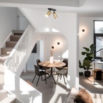 Brilagi - LED RGBW димируемо точково осветително тяло SELE GOLDEN 2xGU10/4,8W/230V 3000K черно/златно + дистанционно управление