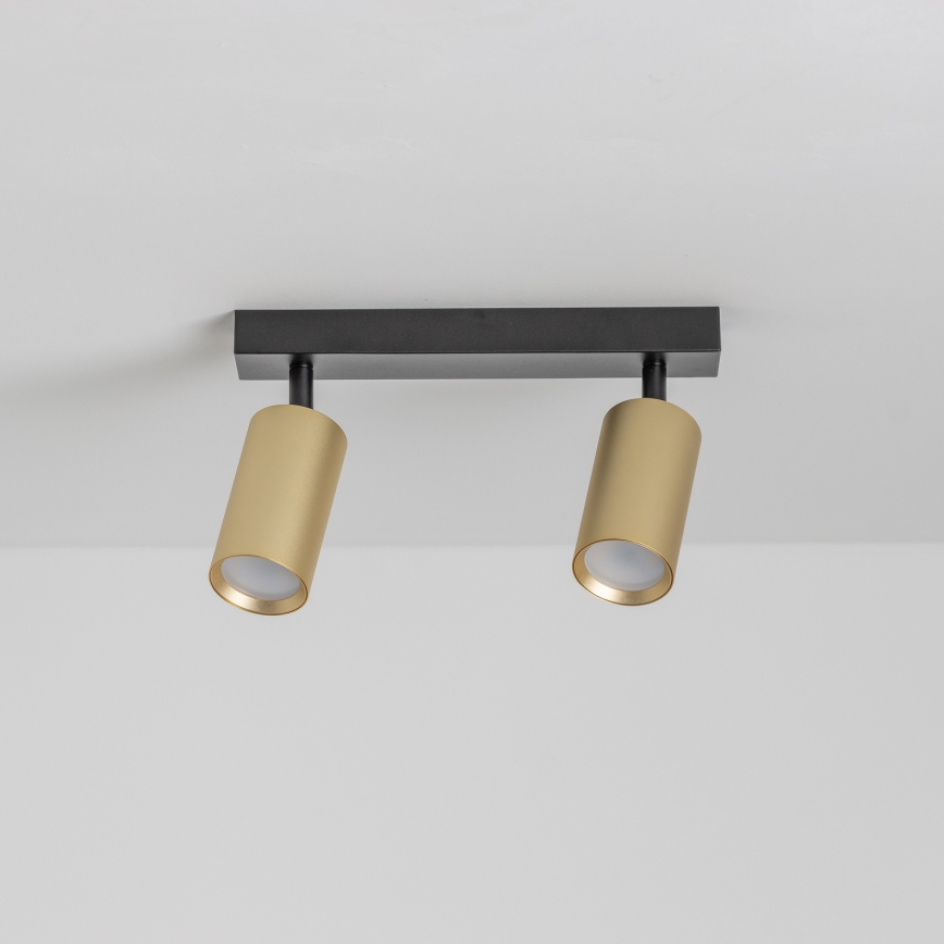 Brilagi - LED RGBW димируемо точково осветително тяло SELE GOLDEN 2xGU10/4,8W/230V 3000K черно/златно + дистанционно управление