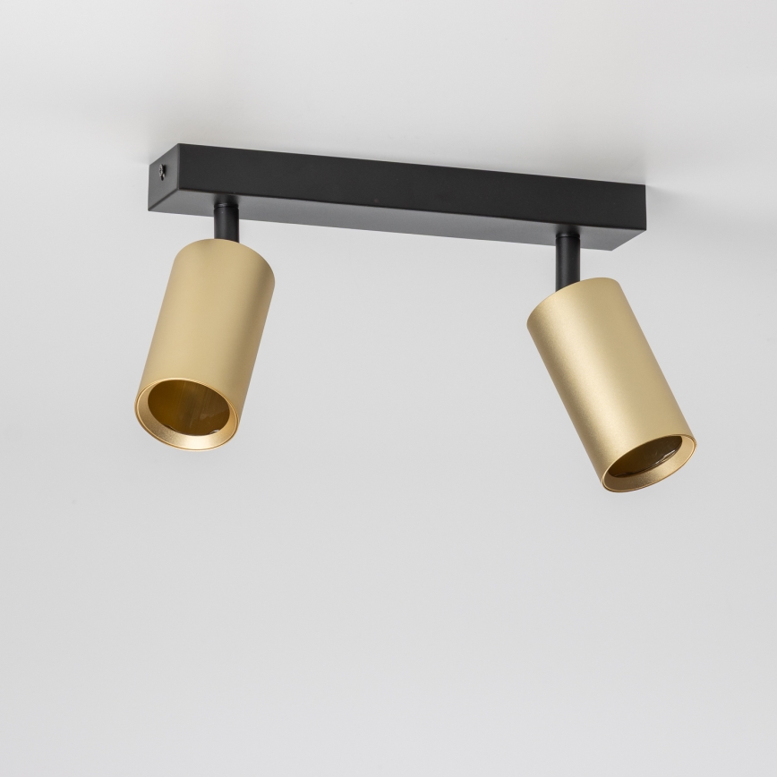 Brilagi - LED RGBW димируемо точково осветително тяло SELE GOLDEN 2xGU10/4,8W/230V 3000K черно/златно + дистанционно управление