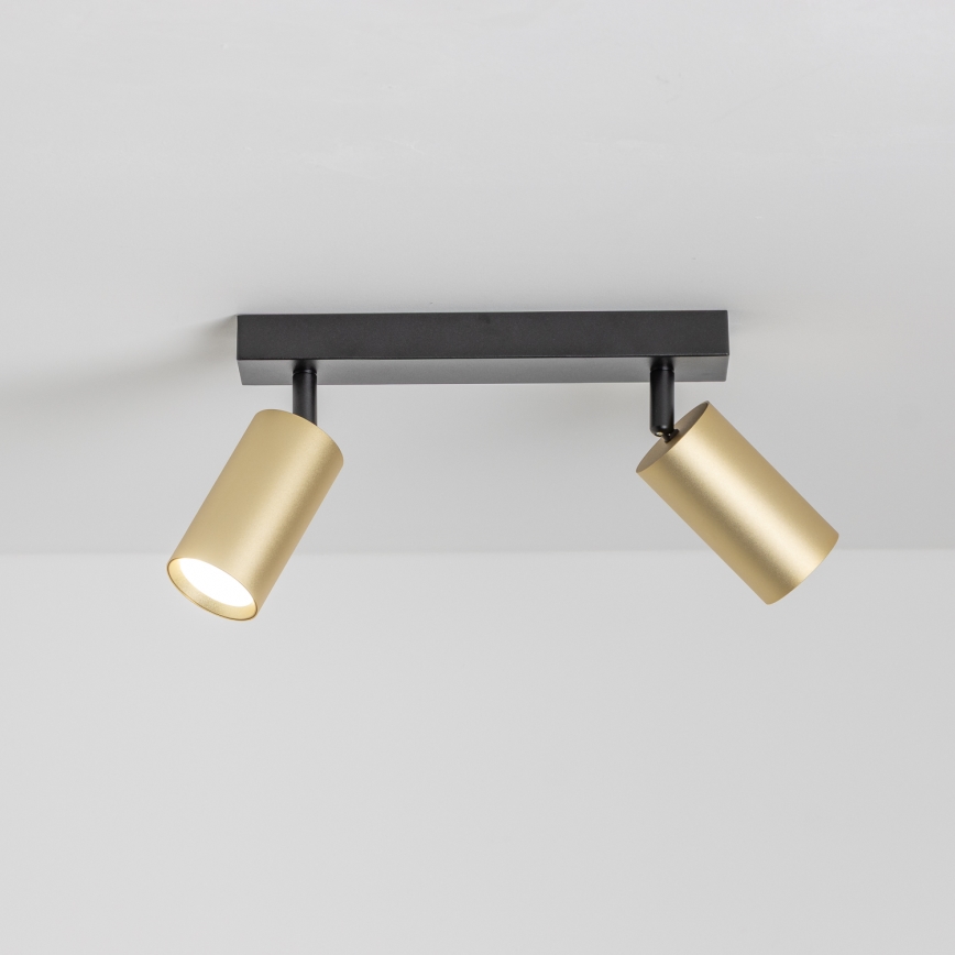 Brilagi - LED RGBW димируемо точково осветително тяло SELE GOLDEN 2xGU10/4,8W/230V 3000K черно/златно + дистанционно управление