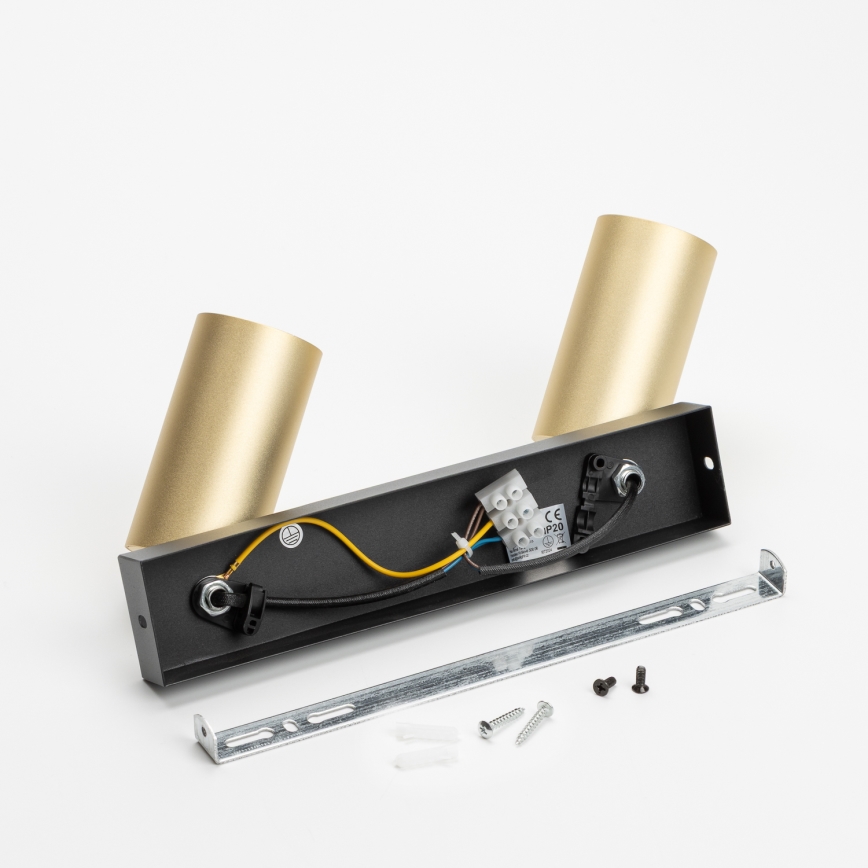 Brilagi - LED RGBW димируемо точково осветително тяло SELE GOLDEN 2xGU10/4,8W/230V 3000K черно/златно + дистанционно управление
