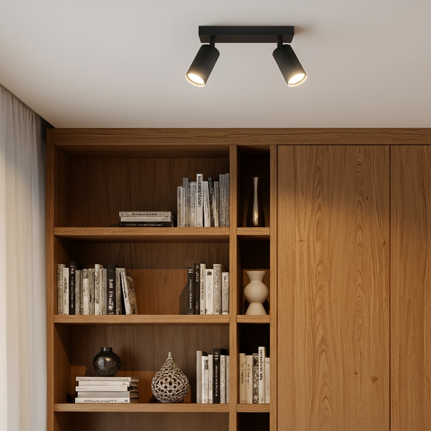 Brilagi - LED RGBW димируемо точково осветително тяло SELE MODERN 2xGU10/4,8W/230V 3000K черно + дистанционно управление