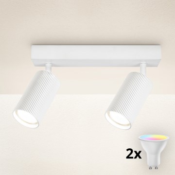 Brilagi - LED RGBW димируемо точково осветително тяло SELE MODERN 2xGU10/6,5W/230V 2700-6500K Wi-Fi бяло