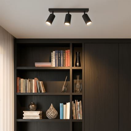 Brilagi - LED RGBW димируемо точково осветително тяло SELE MODERN 3xGU10/4,8W/230V 3000K черно + дистанционно управление