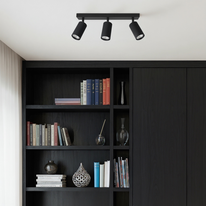 Brilagi - LED RGBW димируемо точково осветително тяло SELE MODERN 3xGU10/4,8W/230V 3000K черно + дистанционно управление