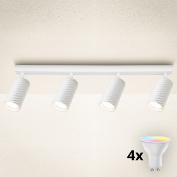 Brilagi - LED RGBW Димируемо точково осветително тяло SELE MODERN 4xGU10/4,8W/230V 3000K бяло + дистанционно управление