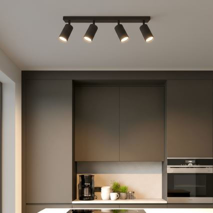 Brilagi - LED RGBW димируемо точково осветително тяло SELE MODERN 4xGU10/4,8W/230V 3000K черно + дистанционно управление