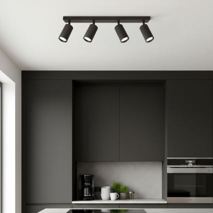 Brilagi - LED RGBW димируемо точково осветително тяло SELE MODERN 4xGU10/4,8W/230V 3000K черно + дистанционно управление