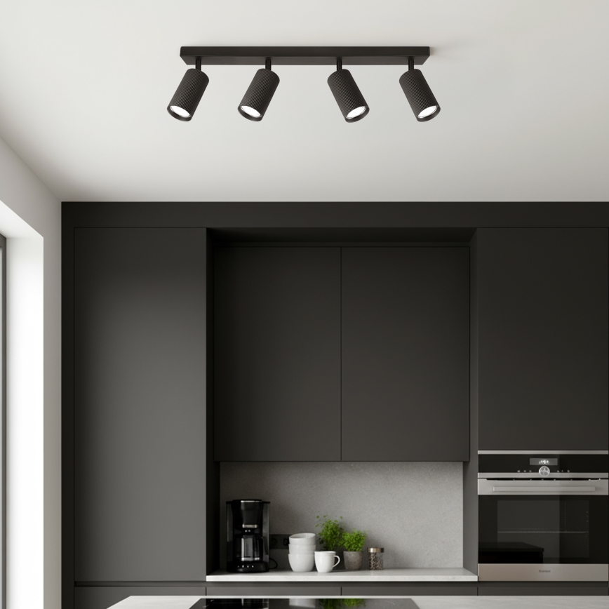 Brilagi - LED RGBW димируемо точково осветително тяло SELE MODERN 4xGU10/4,8W/230V 3000K черно + дистанционно управление