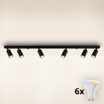 Brilagi - LED RGBW димируемо точково осветително тяло SELE MODERN 6xGU10/6,5W/230V 2700-6500K Wi-Fi черно