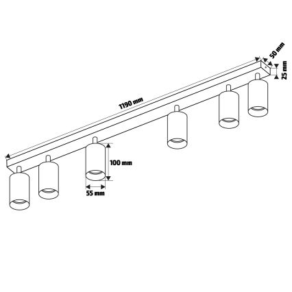Brilagi - LED RGBW димируемо точково осветително тяло SELE MODERN 6xGU10/6,5W/230V 2700-6500K Wi-Fi бяло