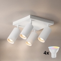 Brilagi - LED RGBW димируемо точково осветително тяло SELE SQUARE 4xGU10/6,5W/230V 2700-6500K бяло