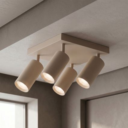 Brilagi - LED RGBW димируемо точково осветително тяло SELE SQUARE 4xGU10/6,5W/230V 2700-6500K бежово