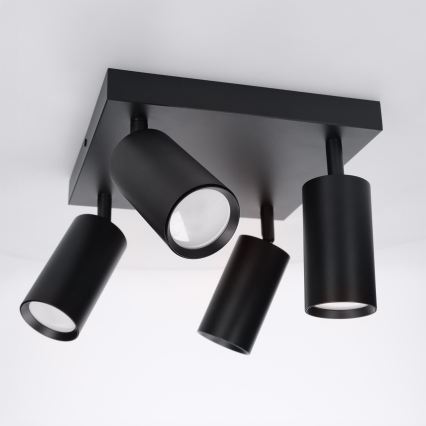 BRILAGI - LED RGBW димируемо точково осветително тяло SELE SQUARE 4xGU10/6,5W/230V 2700-6500K черно