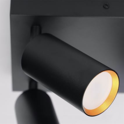 Brilagi - LED RGBW димируемо точково осветително тяло SELE SQUARE 4xGU10/6,5W/230V 2700-6500K черно/златисто
