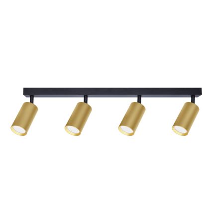 Brilagi - LED RGBW димируемо точково осветително тяло SELE GOLDEN 4xGU10/4,8W/230V 3000K черно/златно + дистанционно управление
