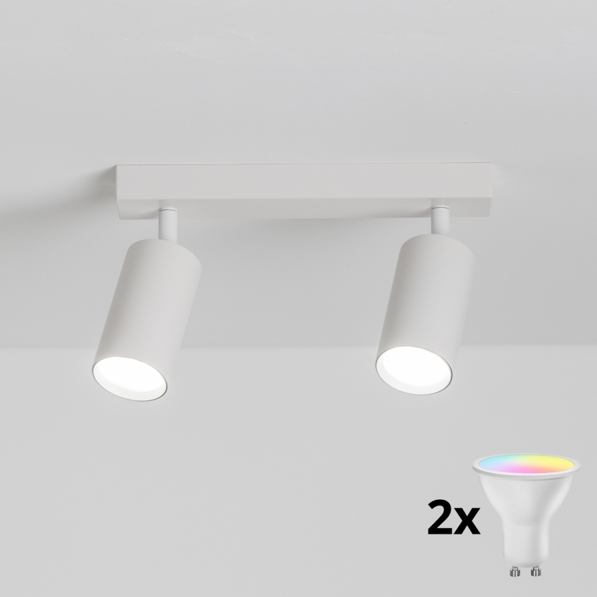 Brilagi - LED RGBW димируемо точково осветително тяло SELE 2xGU10/6,5W/230V 2700-6500K бяло