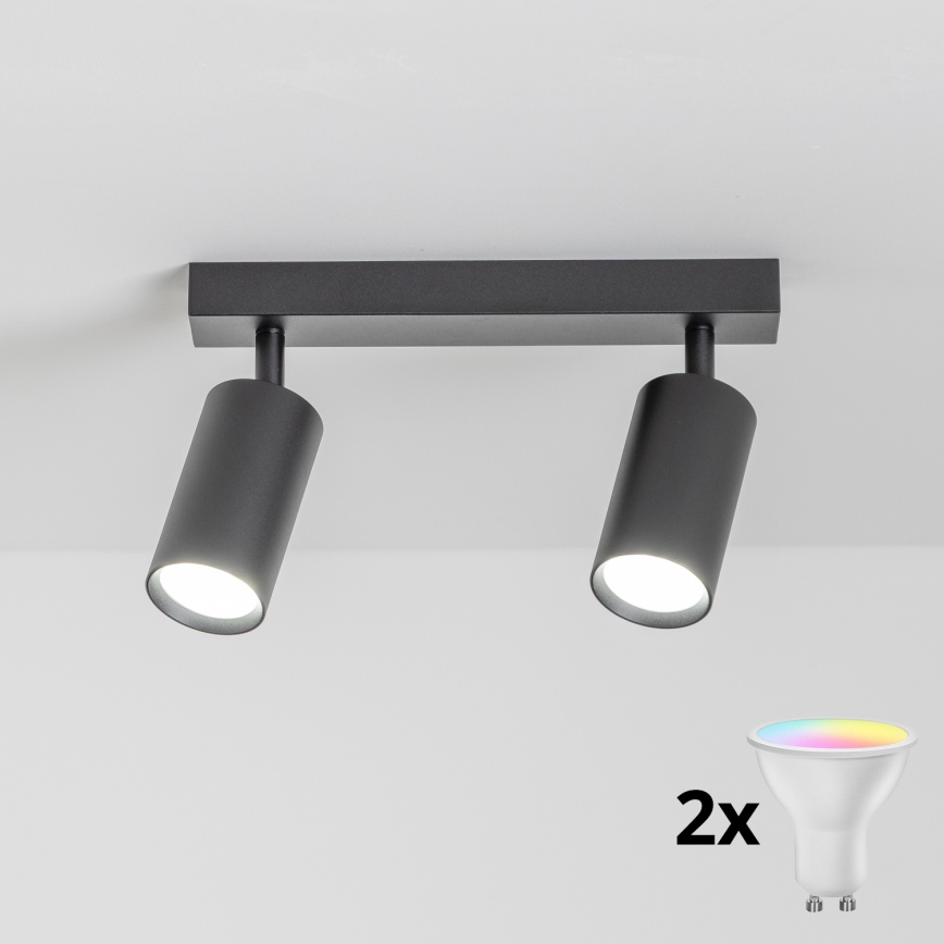 Brilagi - LED RGBW димируемо точково осветително тяло SELE 2xGU10/6,5W/230V 2700-6500K черно