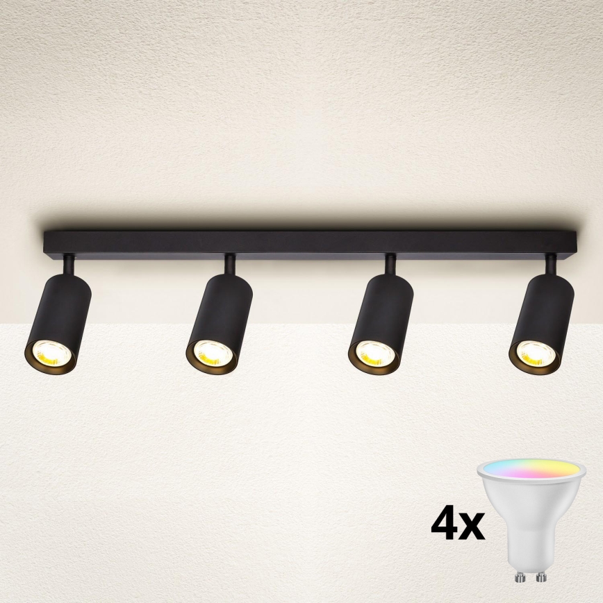 Brilagi - LED RGBW димируемо точково осветително тяло SELE 4xGU10/6,5W/230V 2700-6500K черно