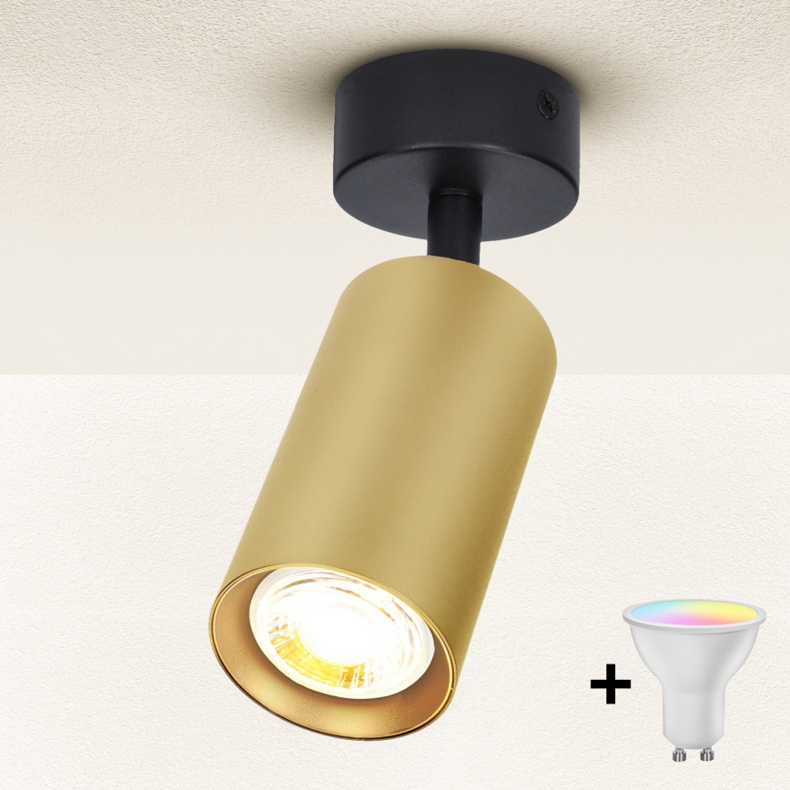 Brilagi - LED RGBW димируемо точково осветително тяло SELE GOLDEN 1xGU10/6,5W/230V 2700-6500K черно/златно