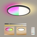 Brilagi - LED RGBW димируемо ултра тънко таванно осветително тяло LED/18W/230V 2700-6500K Ø 30 см черно + дистанционно управление