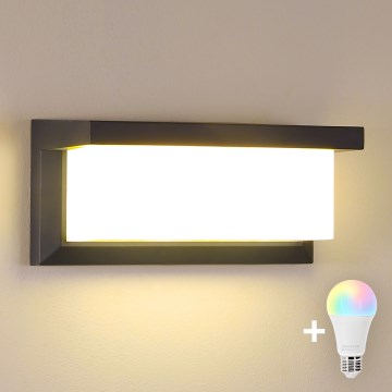 Brilagi - LED RGBW димируемо външно стенно осветително тяло BRICKY 1xE27/9W/230V 2700-6500K антрацит IP54