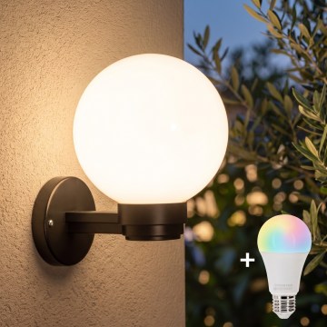 BRILAGI - LED RGBW димируемо външно стенно осветително тяло HARBOR 1xE27/12W/230V 2700-6500K IP33 черно/бяло
