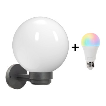 Brilagi - LED RGBW димируемо външно стенно осветително тяло HARBOR 1xE27/15W/230V 2700-6500K IP33 антрацит/бяло