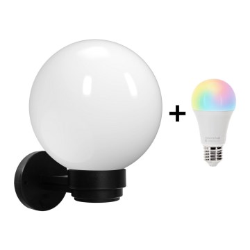 Brilagi - LED RGBW димируемо външно стенно осветително тяло HARBOR 1xE27/15W/230V 2700-6500K IP33 черно/бяло