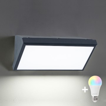 Brilagi - LED RGBW димируемо външно стенно осветително тяло TRIANGLE 1xE27/9W/230V 2700-6500K IP65 антрацит