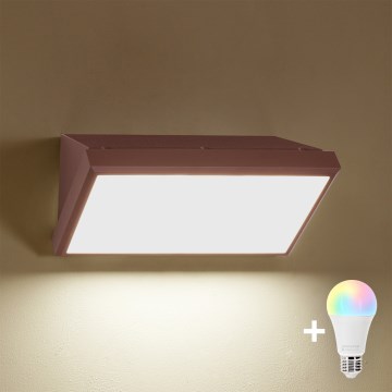 Brilagi - LED RGBW димируемо външно стеннo осветително тяло TRIANGLE 1xE27/9W/230V 2700-6500K IP65 кафяво
