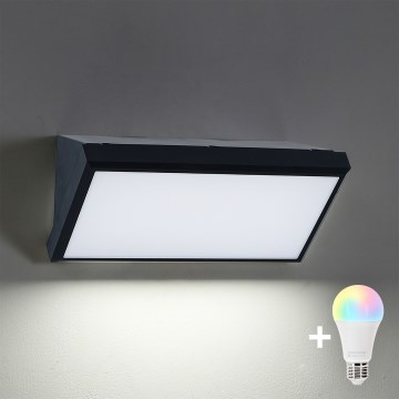 Brilagi - LED RGBW димируемо външно стеново осветително тяло TRIANGLE 1xE27/15W/230V 2700-6500K IP65 черно