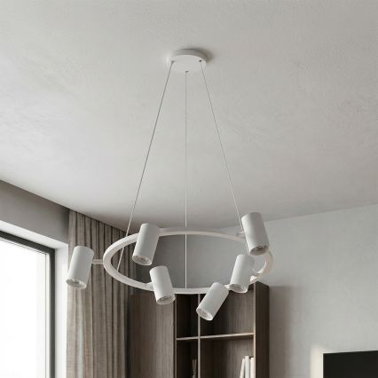 Brilagi - LED RGBW димируем полилей на стоманено въже SELE 6xGU10/6,5W/230V 2700-6500K бял + дистанционно управление