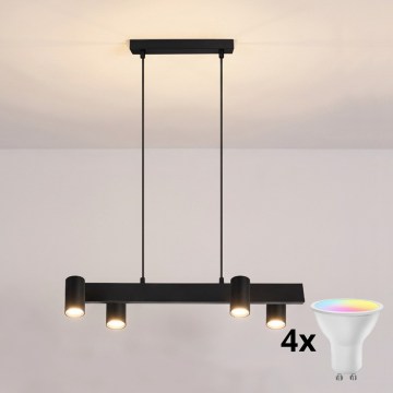 Brilagi - LED RGBW полилей с възможност за димиране на кабел SELE 4xGU10/6,5W/230V 2700-6500K черен