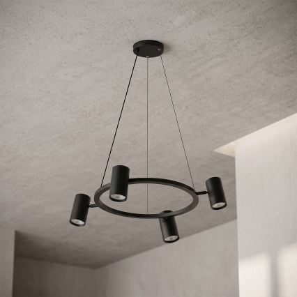 Brilagi - LED RGBW димируем полилей на кабел SELE 4xGU10/6,5W/230V 2700-6500K черен