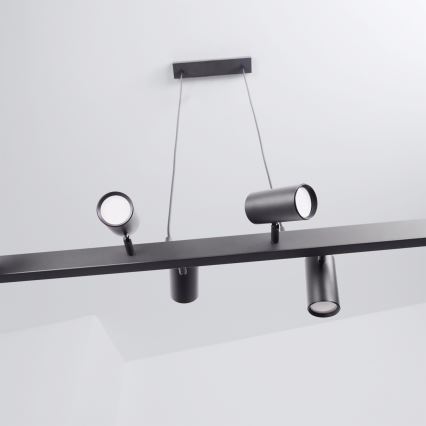 Brilagi - LED RGBW димируем полилей на стоманено въже SELE 6xGU10/6,5W/230V 2700-6500K черен + дистанционно управление