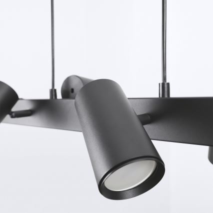 Brilagi - LED RGBW димируем полилей на стоманено въже SELE 6xGU10/6,5W/230V 2700-6500K черен + дистанционно управление