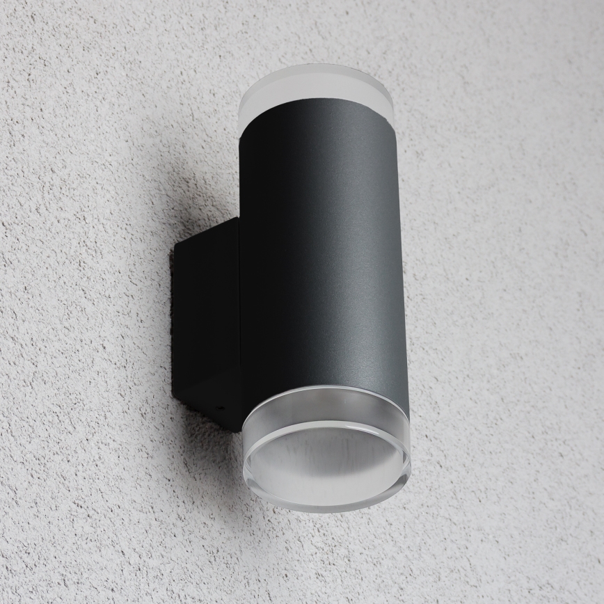 Brilagi - LED RGBW димируемо външно стенно осветително тяло MATERA 2xGU10/4,8W/230V 3000K IP54 черно + дистанционно управление