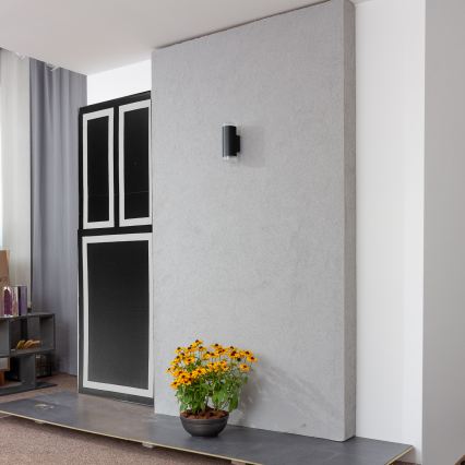 Brilagi - LED RGBW димируемо външно стенно осветително тяло MATERA 2xGU10/4,8W/230V 3000K IP54 черно + дистанционно управление