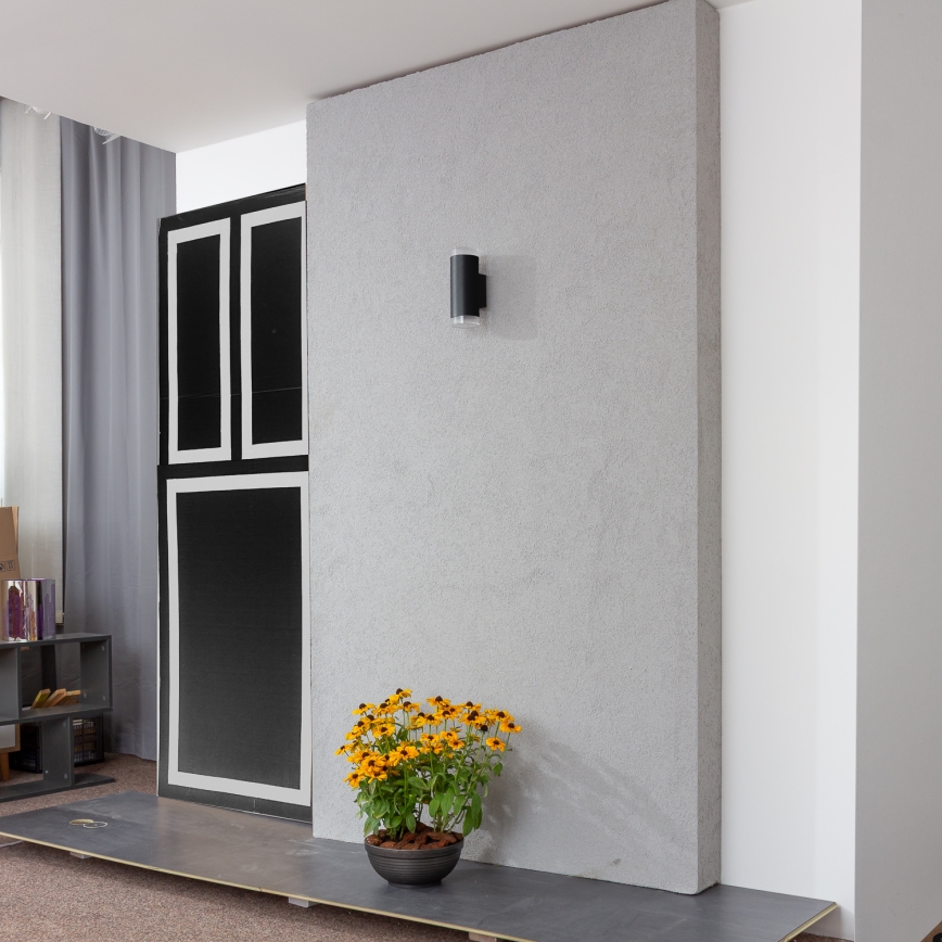 Brilagi - LED RGBW димируемо външно стенно осветително тяло MATERA 2xGU10/4,8W/230V 3000K IP54 черно + дистанционно управление