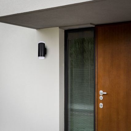 Brilagi - LED RGBW димируемо външно стенно осветително тяло MATERA 2xGU10/4,8W/230V 3000K IP54 черно + дистанционно управление