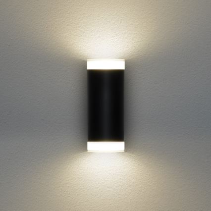 Brilagi - LED RGBW димируемо външно стенно осветително тяло MATERA 2xGU10/4,8W/230V 3000K IP54 черно + дистанционно управление