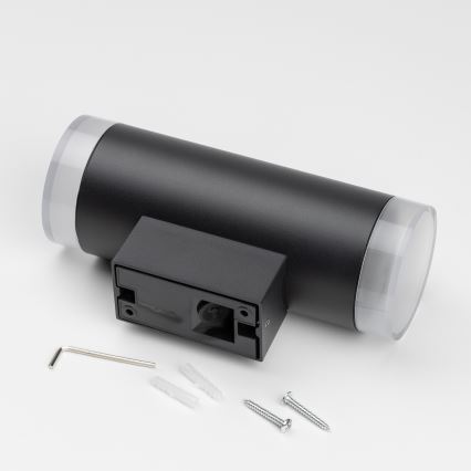 Brilagi - LED RGBW димируемо външно стенно осветително тяло MATERA 2xGU10/6W/230V 3000K IP54 черно + дистанционно управление