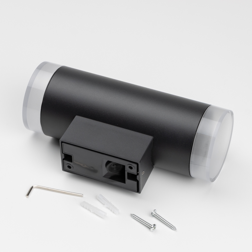 Brilagi - LED RGBW димируемо външно стенно осветително тяло MATERA 2xGU10/6W/230V 3000K IP54 черно + дистанционно управление