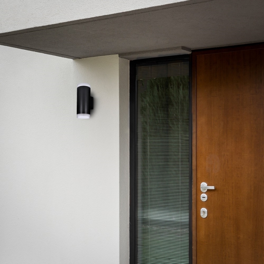 Brilagi - LED RGBW димируемо външно стенно осветително тяло MATERA 2xGU10/6W/230V 3000K IP54 черно + дистанционно управление