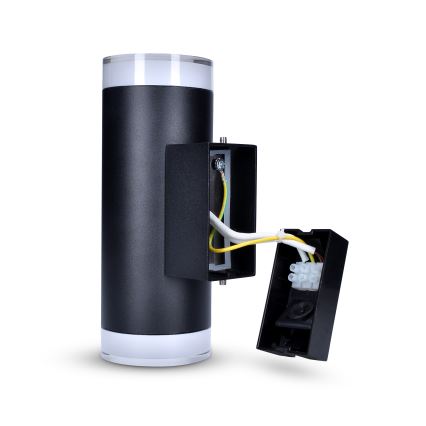 Brilagi - LED RGBW димируемо външно стенно осветително тяло MATERA 2xGU10/6W/230V 3000K IP54 черно + дистанционно управление