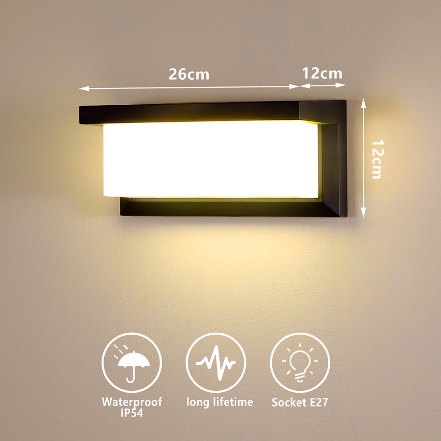 Brilagi - LED RGBW с възможност за димиране външен стенен осветител BRICKY 1xE27/9W/230V 2700-6500K IP54 черен