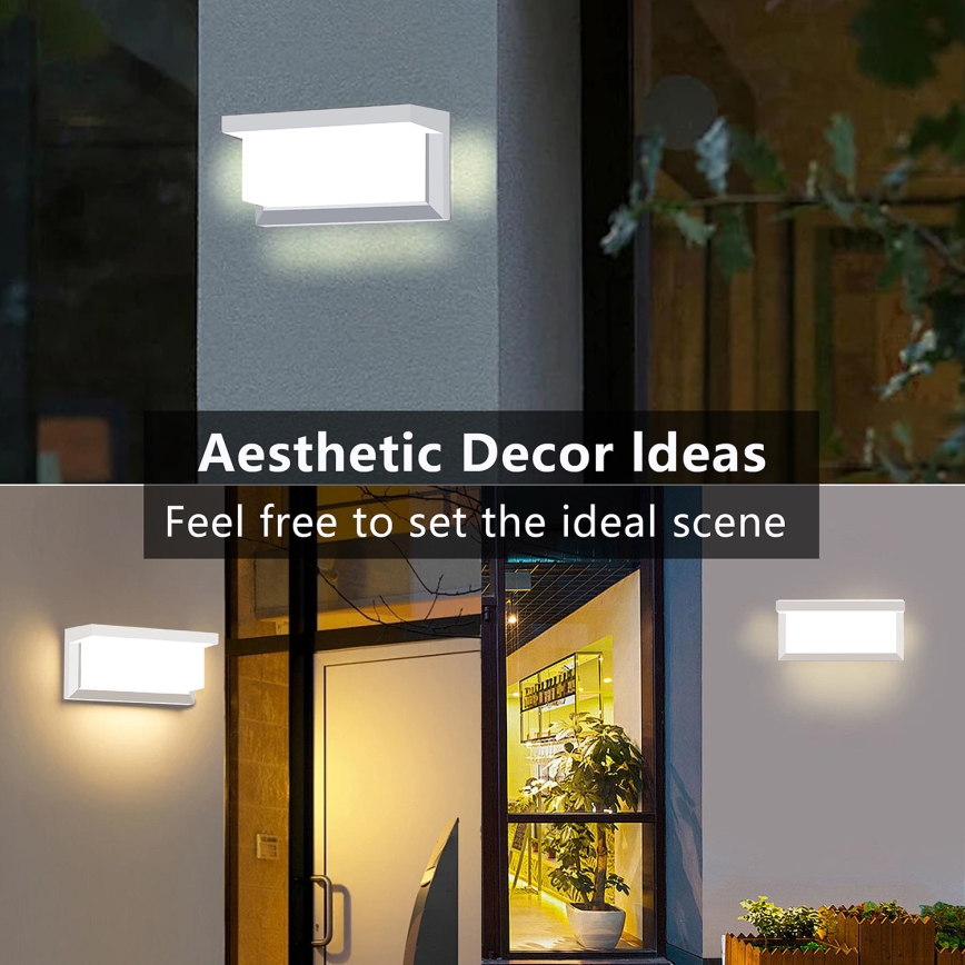 Brilagi - LED RGBW димируема външна стенна лампа BRICKY 1xE27/15W/230V 2700-6500K IP54 бяла