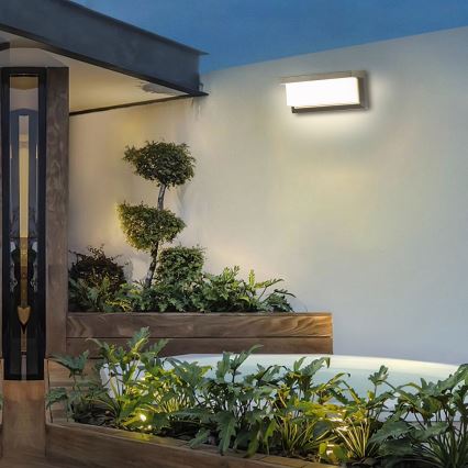 Brilagi - димируемо LED RGBW външно стенно осветително тяло BRICKY 1xE27/15W/230V 2700-6500K IP54 сиво